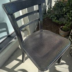 Two Metal Black Glittery Chairs