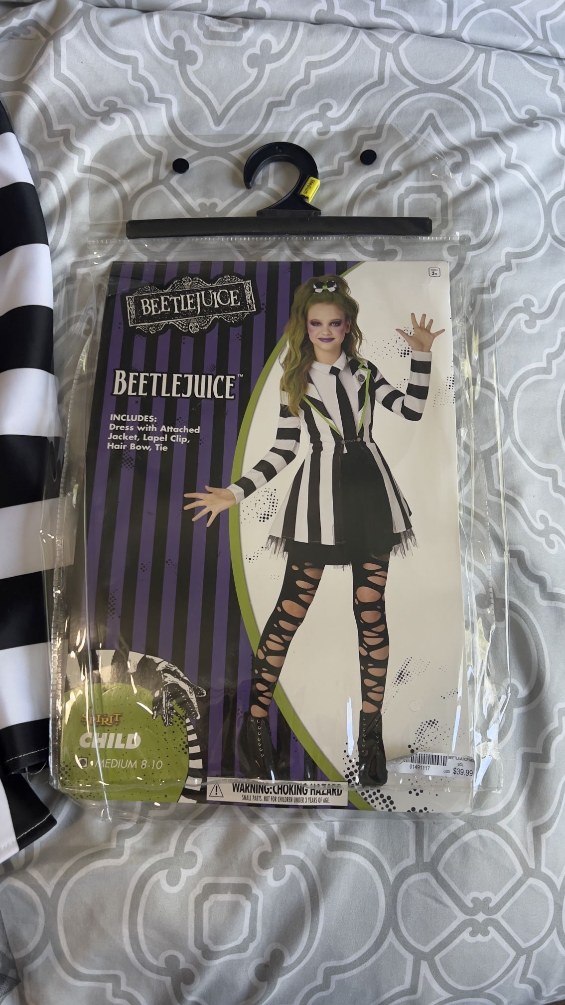 Beetlejuice Costume Girls Size 8-10 M