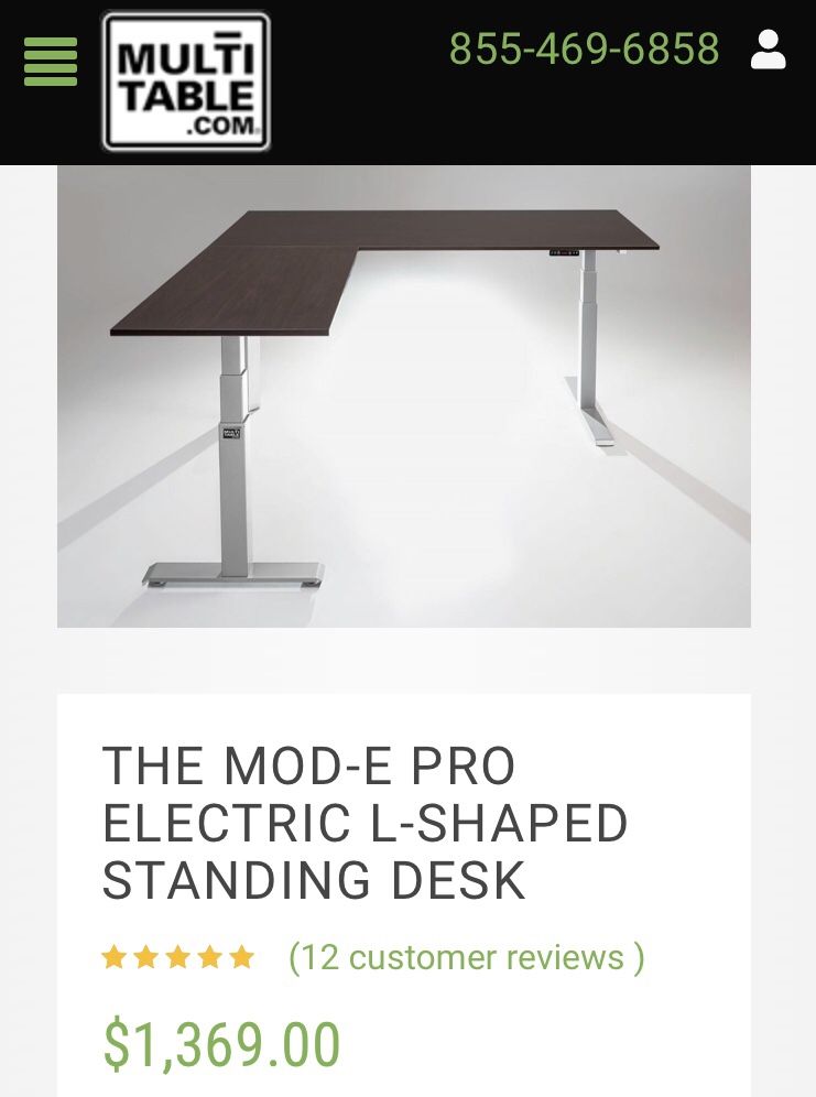 Electric L-Shaped Standing Desk