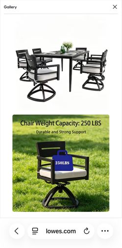 7 Piece Outdoor Patio Aluminum Dining Set with Rectangle Table 6 Swivel Rocker Chairs