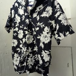 Small Size, Black&White Floral Shirt - Discount Price For Today!