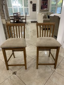 Brown Wooden Chairs With Cushion 