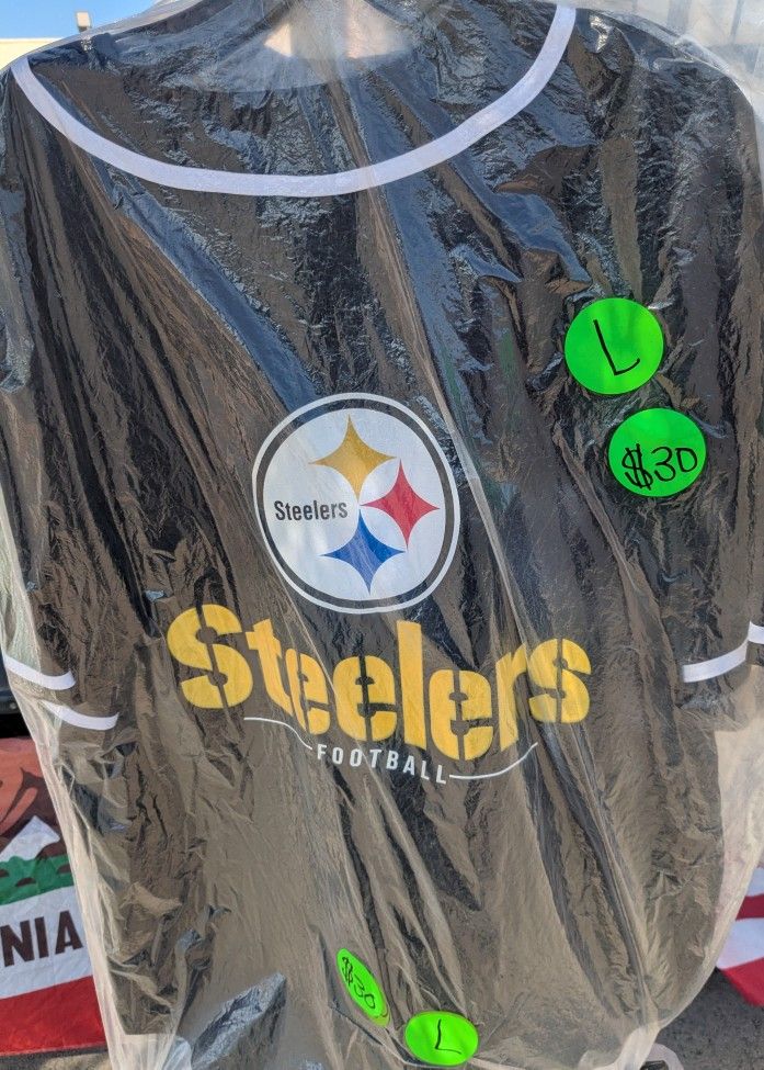 Steelers Baseball Style Jerseys Black