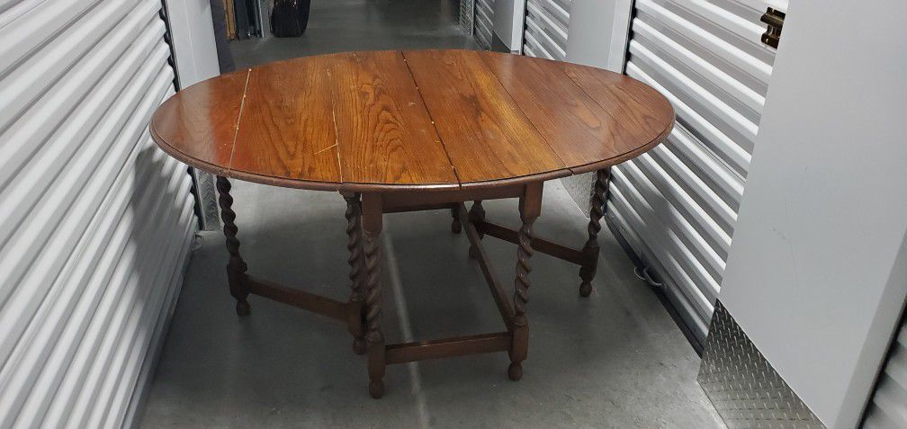 Antique Cherry Wood Drop Leaf Table