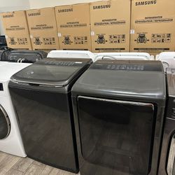 Samsung washer and dryer set XL capacity electric with warranty