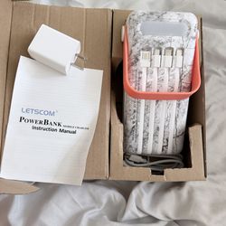 Solar Power Bank w/ Charging Cords