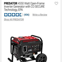 Predator 4500  Watts Open Framed Generator 