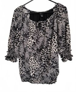Style & Co Macy's Women's Blouse Size Medium Floral Off The Shoulder City Chic