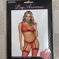 Bad Like Me Bra and Panty Set OS Red