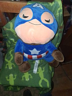 Captain America sleeping pillow.