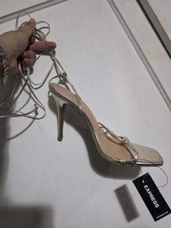 Express New Size 10 Gold Strap Heel