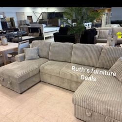 3-pc Convertible Sectional Sleeper With Storage 