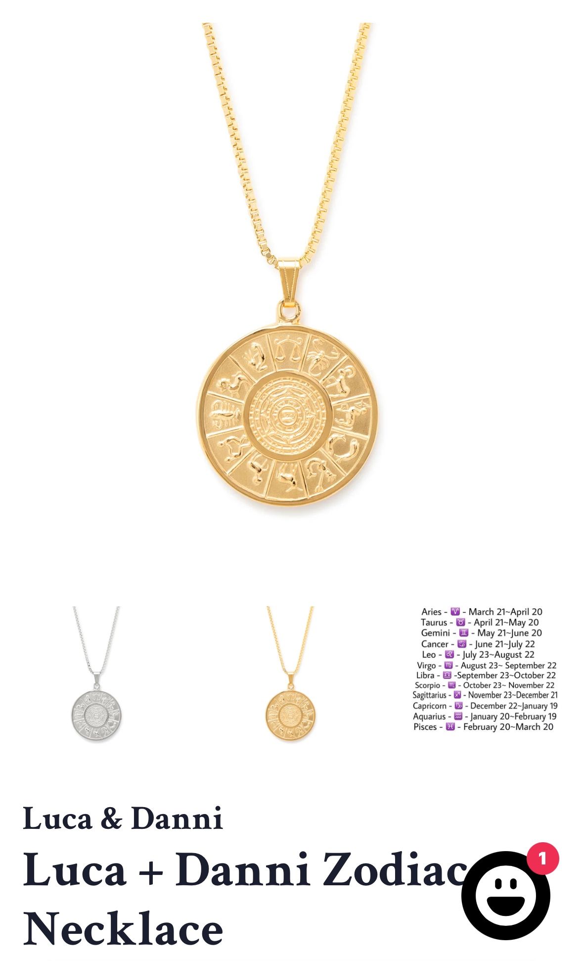 Luca And Danny Zodiac Necklace 18k