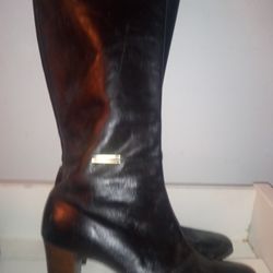 Black Authentic Leather Boots Sz 7.5