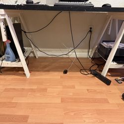 IKEA White Adjustable Trestle Desk Legs - Pair