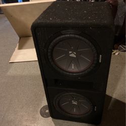 Dual 12 Inch Kicker Competition Subwoofers, And Kicker Comp. Front Ported Dual 12inch Speaker Box!! Perfect New Condition!!