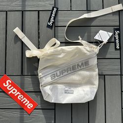Supreme Shoulder Bag FW23 White Silver