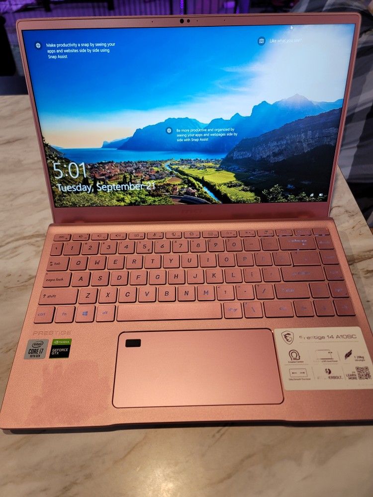 Pink MSI Prestige 14 A10sc Laptop 