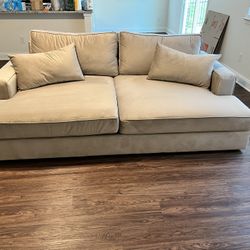 Taupe Oversized Loveseat