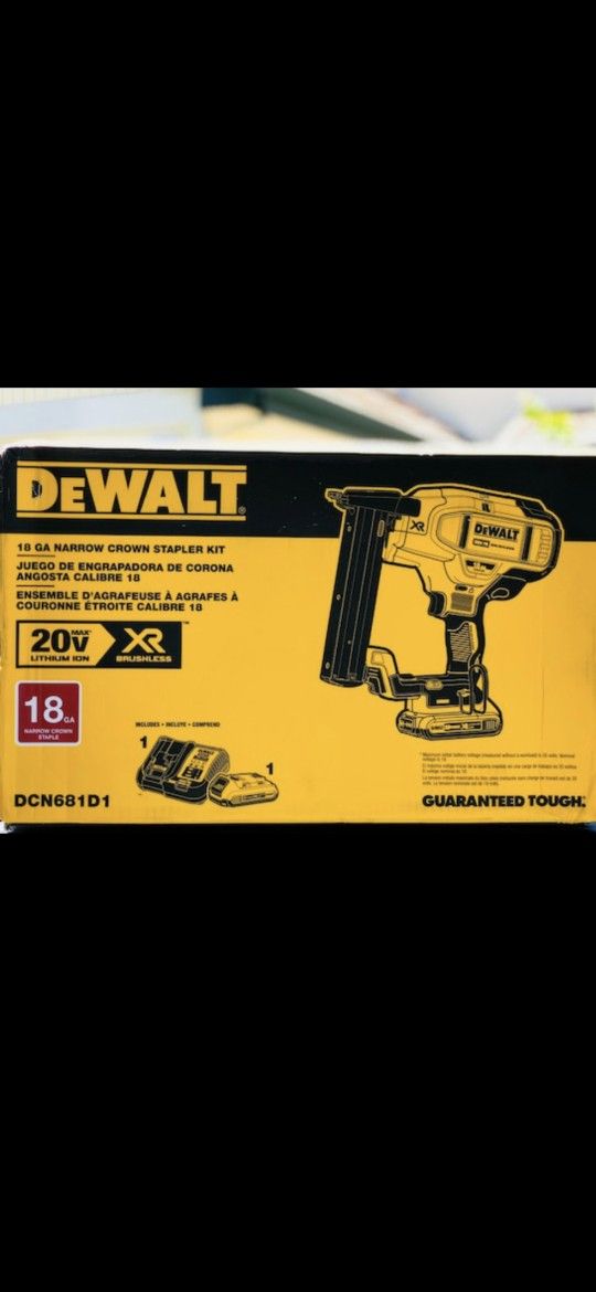 DEWALT
20V MAX XR Lithium-Ion Cordless 18-Gauge Narrow Crown Stapler Kit with 2.0Ah Battery, Charger and Contractor Bag