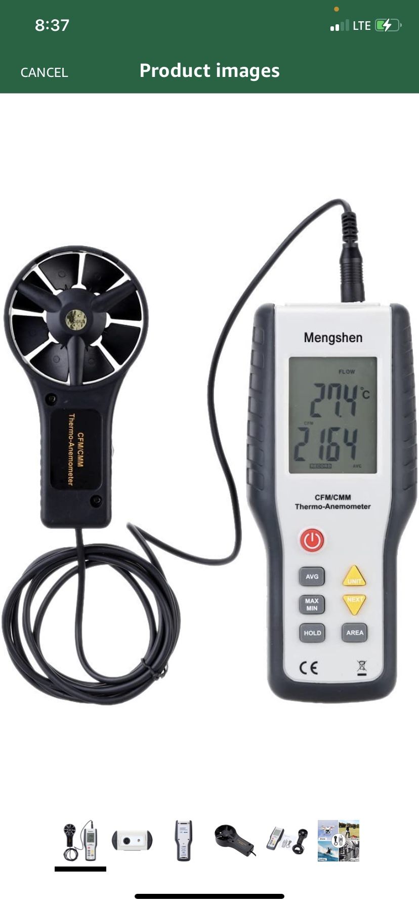 Digital Anemometer, Handheld Air Speed Gauge for Measuring Wind Speed, Flow and Temperature for HVAC Works - Portable Suitcase and Battery Included