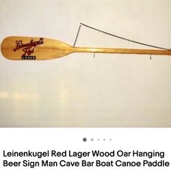 Leinenkegel Red Lager Wood Oar Hanging Beer Sign Paddle 