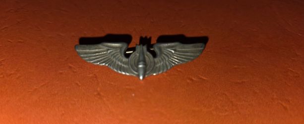 WWII Sterling Silver Army Air Force Pilot Bombadier 2" Wings Badge/pin
