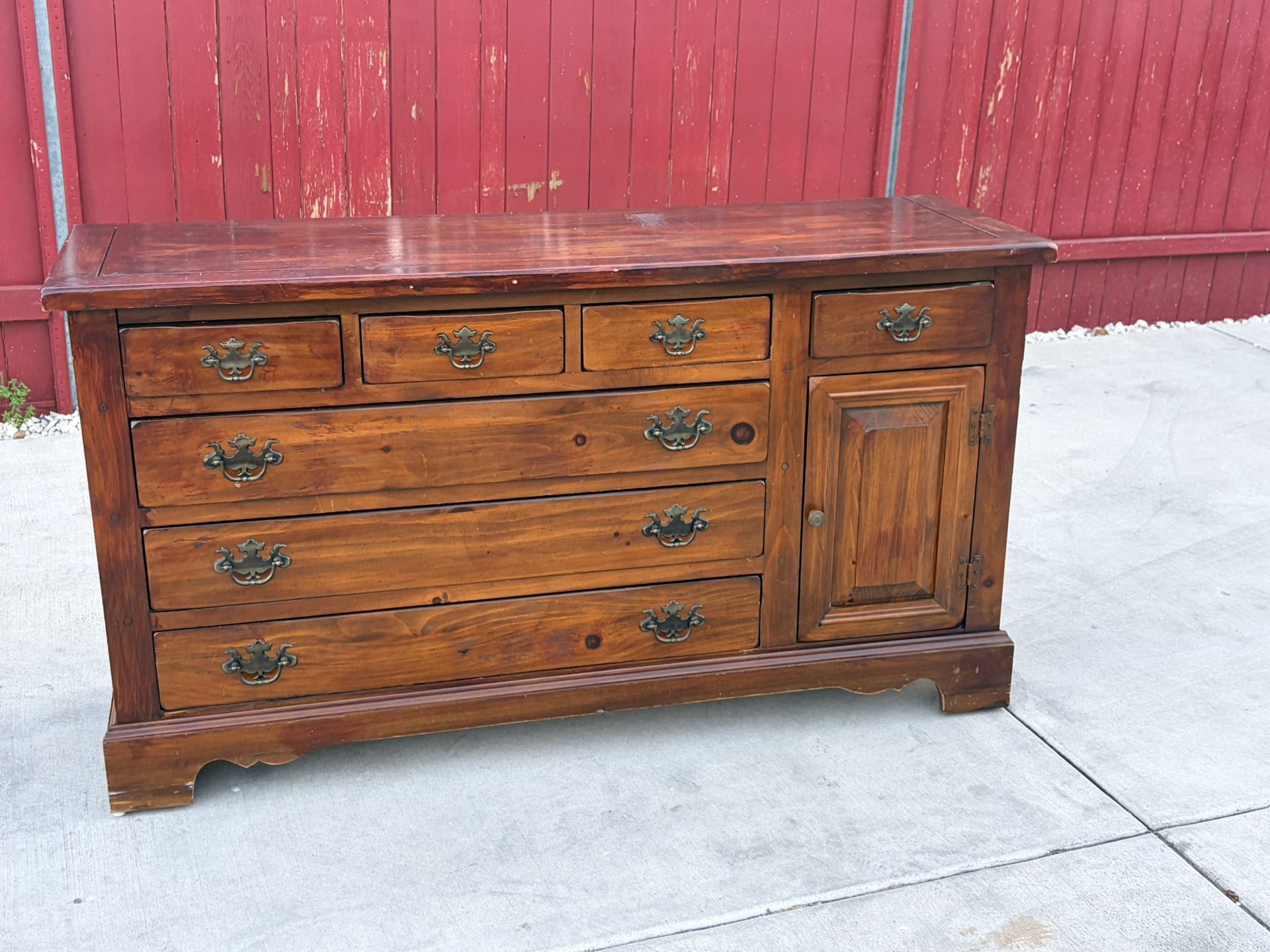 Sears Open Hearth 7-drawer dresser with a side cabinet