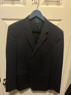 Hugo Boss 42R Navy Stretch Wool Suit – Made in USA – Like New
