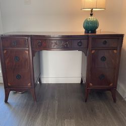 Antique desk/vanity Beautiful Detail  All Wood. 