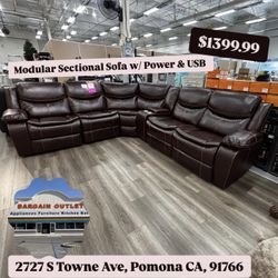 Modular Sectional Sofa W/ Power & USB