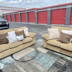 Suede Sofa & Loveseat Set 