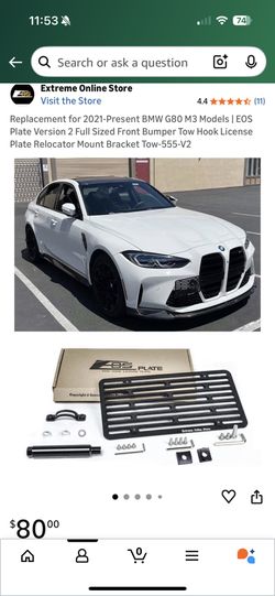 2021-2026 BMW M3 LICENSE PLATE TOW HOOK