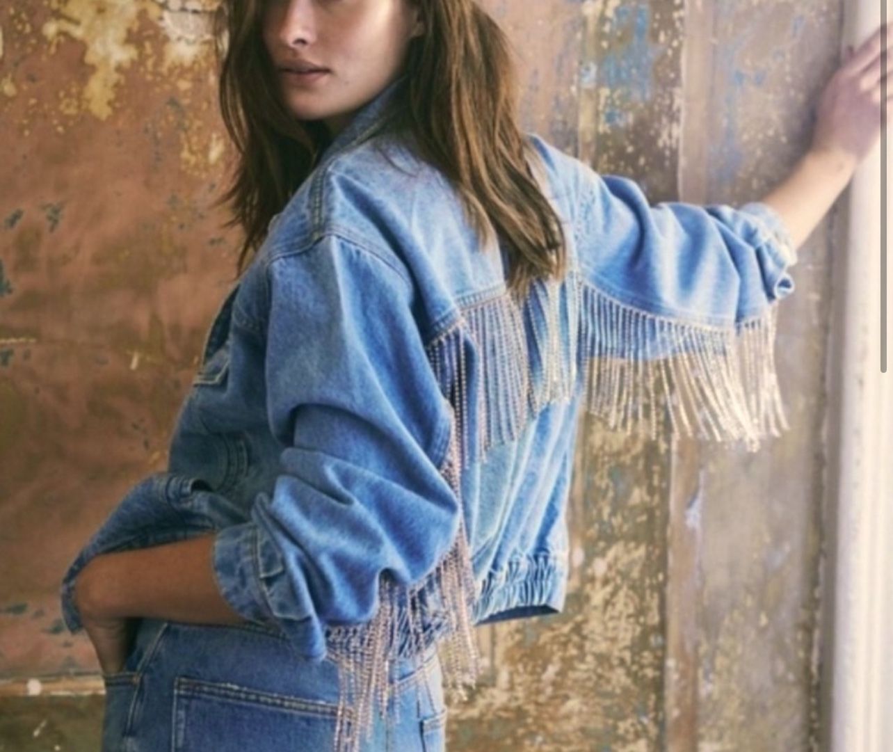 Fringe Free People denim Jacket