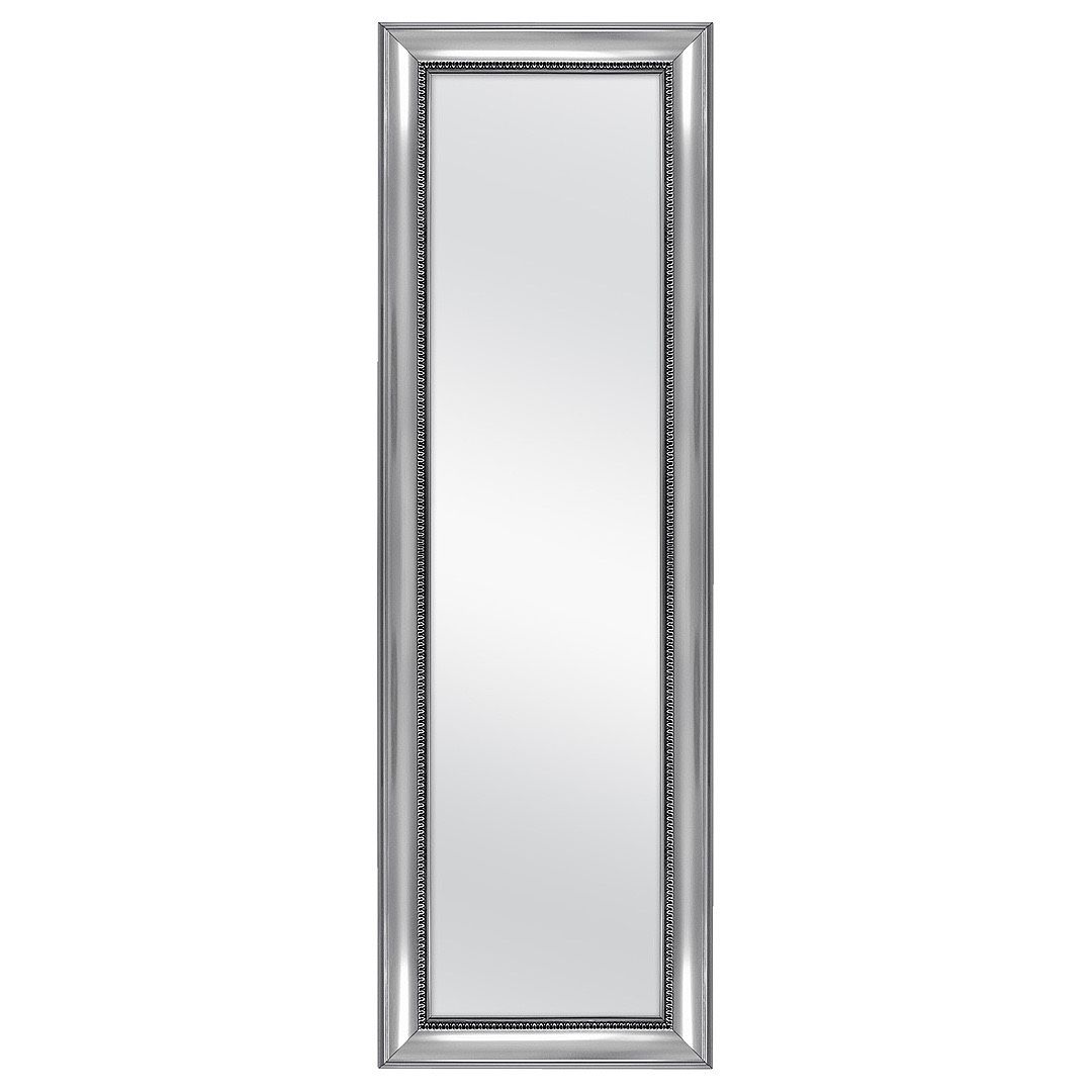 Over-the-Door Wall Mirror, Silver Ornate Finish, 17" x 53",