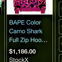 Purple/pink Bape Hoodie 