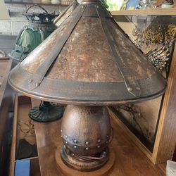 Antique Old Mission Kopper Kraft Hammered Copper Lamp