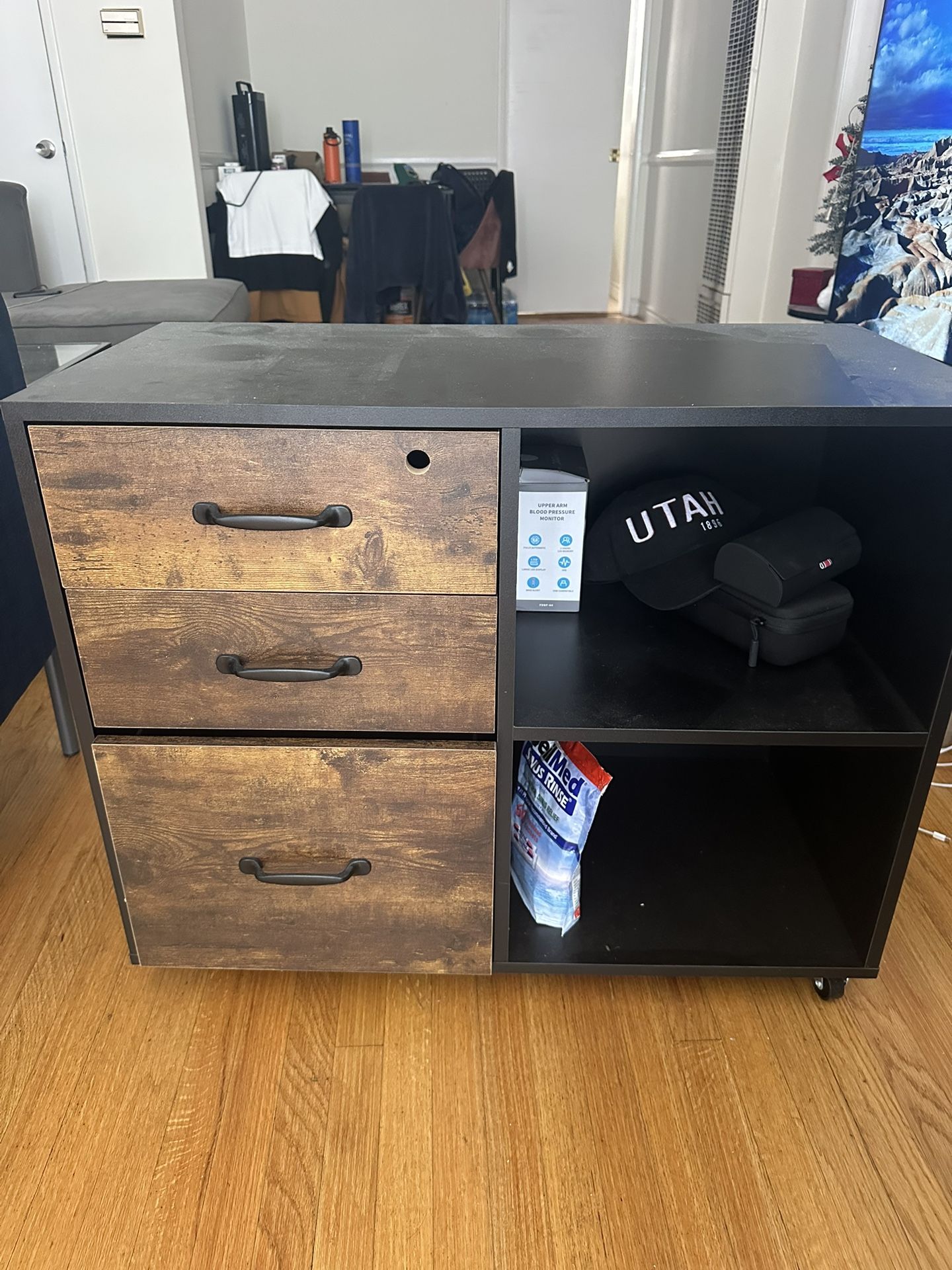 Rustic 3-Drawer Storage Cabinet – Great for Office or Living Room