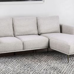 Brand New Grey Chenille Modern Style Sectional Sofa