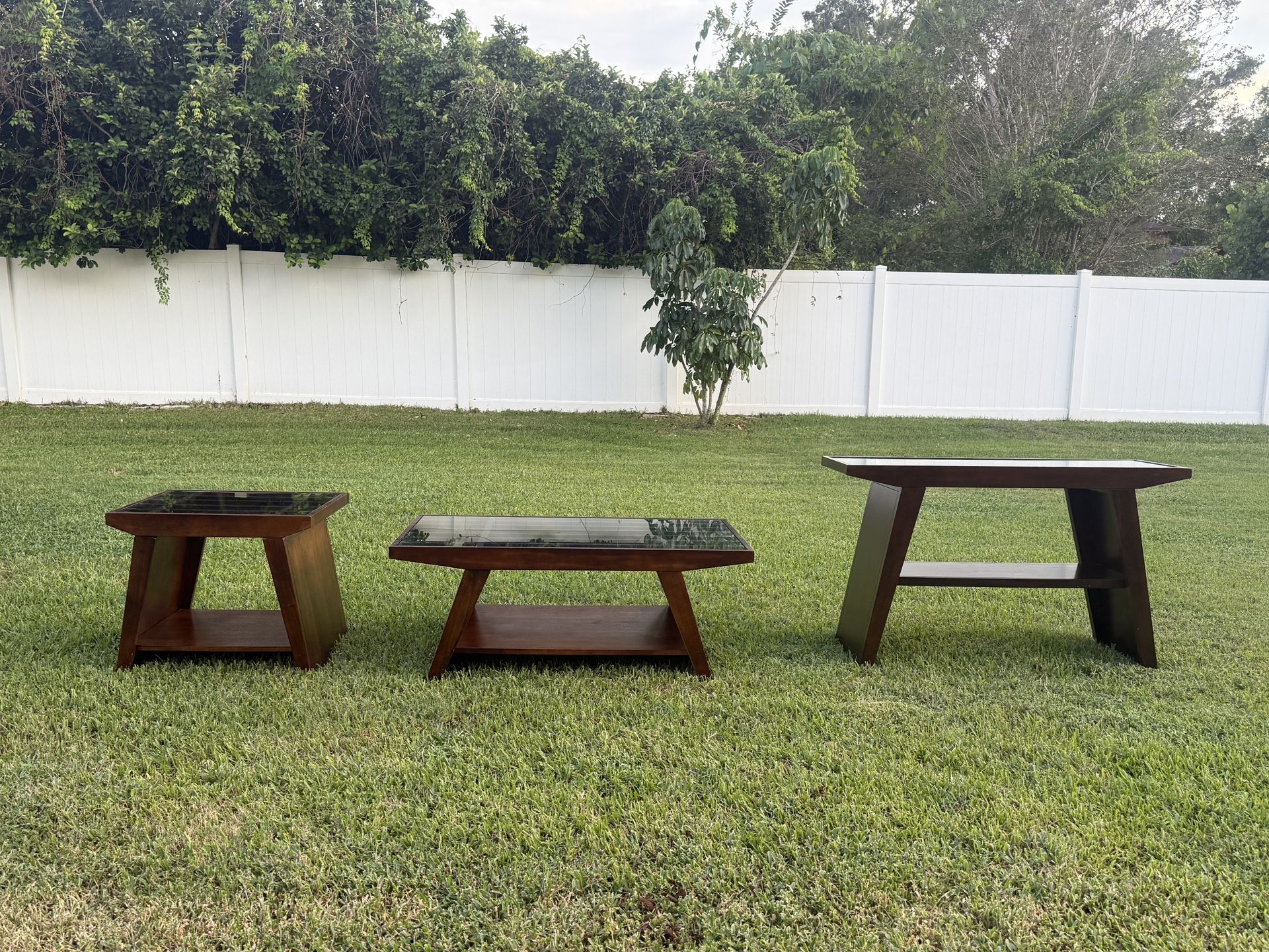 3 Piece Sofa Table, Coffee Table & End Table Set