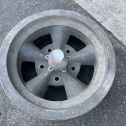 One 15x5.5 Keystone Torque Thrust rim. Classic early Ford 5 on 5.5