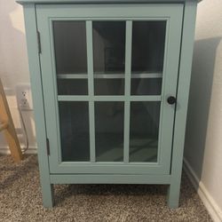 Aqua Blue One Door Cabinet 