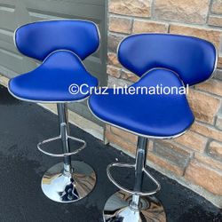 New 2 Blue Bar Stools 
