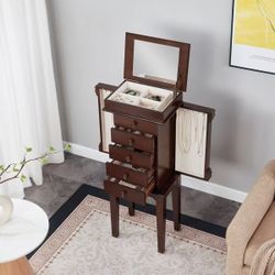 Brown Jewelry Organizer Cabinet 