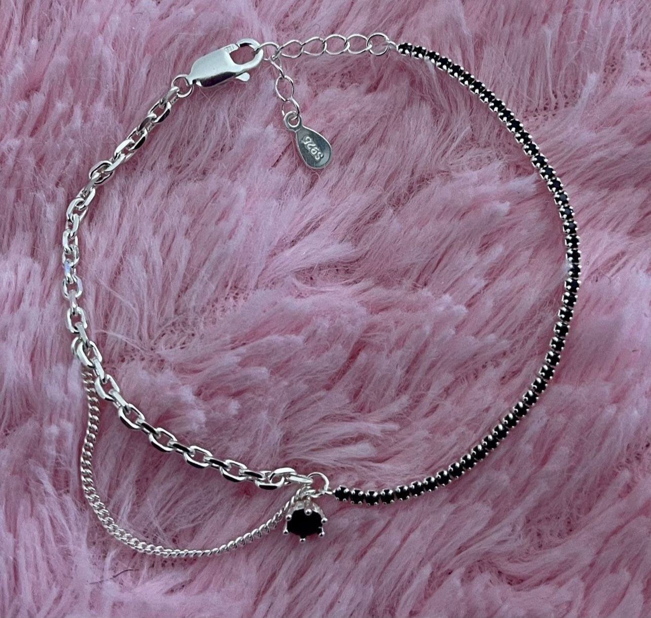 Solid 925 Sterling Silver Irregular Minimist Link Bracelet #LK550