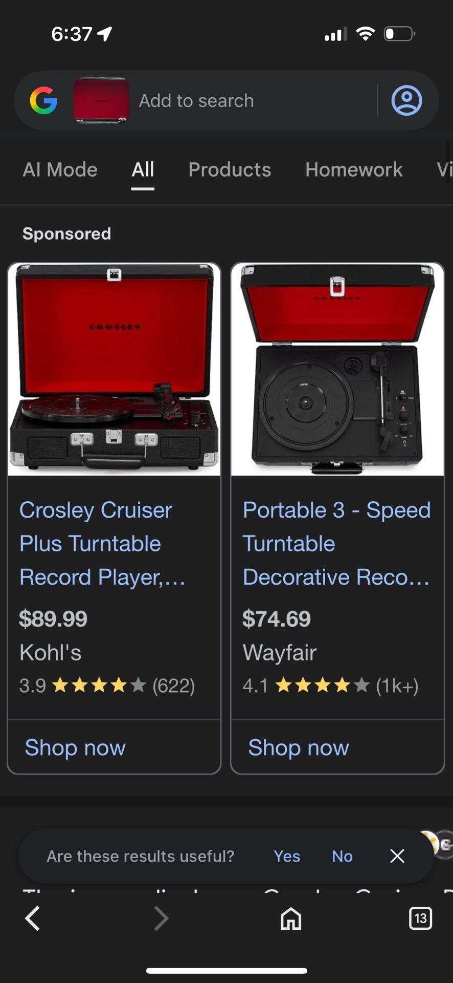 Crosley Cruiser Plus Turntable Record Player Audio & Speakers