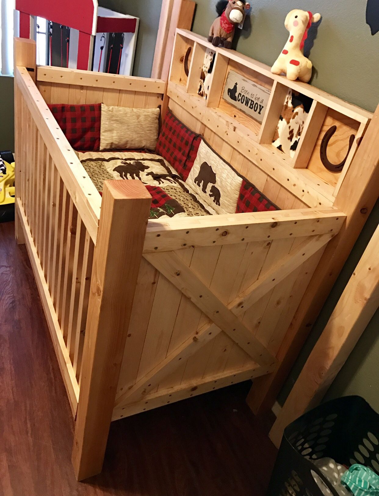 Custom wood baby crib