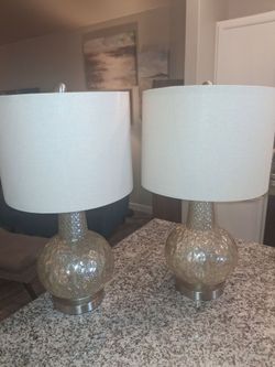 Mercury Glass Lamps Set of 2