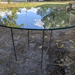 Glass Top Table With Tile Top Base