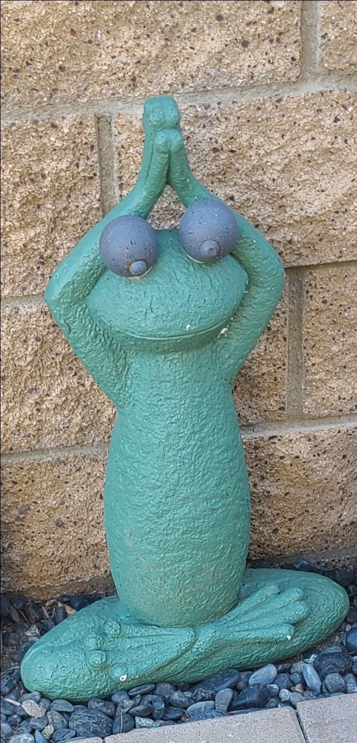 Verdigris Meditation Frog Statue